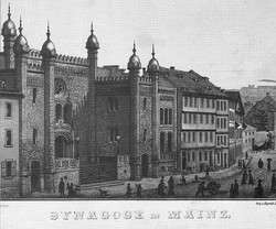 Alte Hauptsynagoge in Mainz 1853