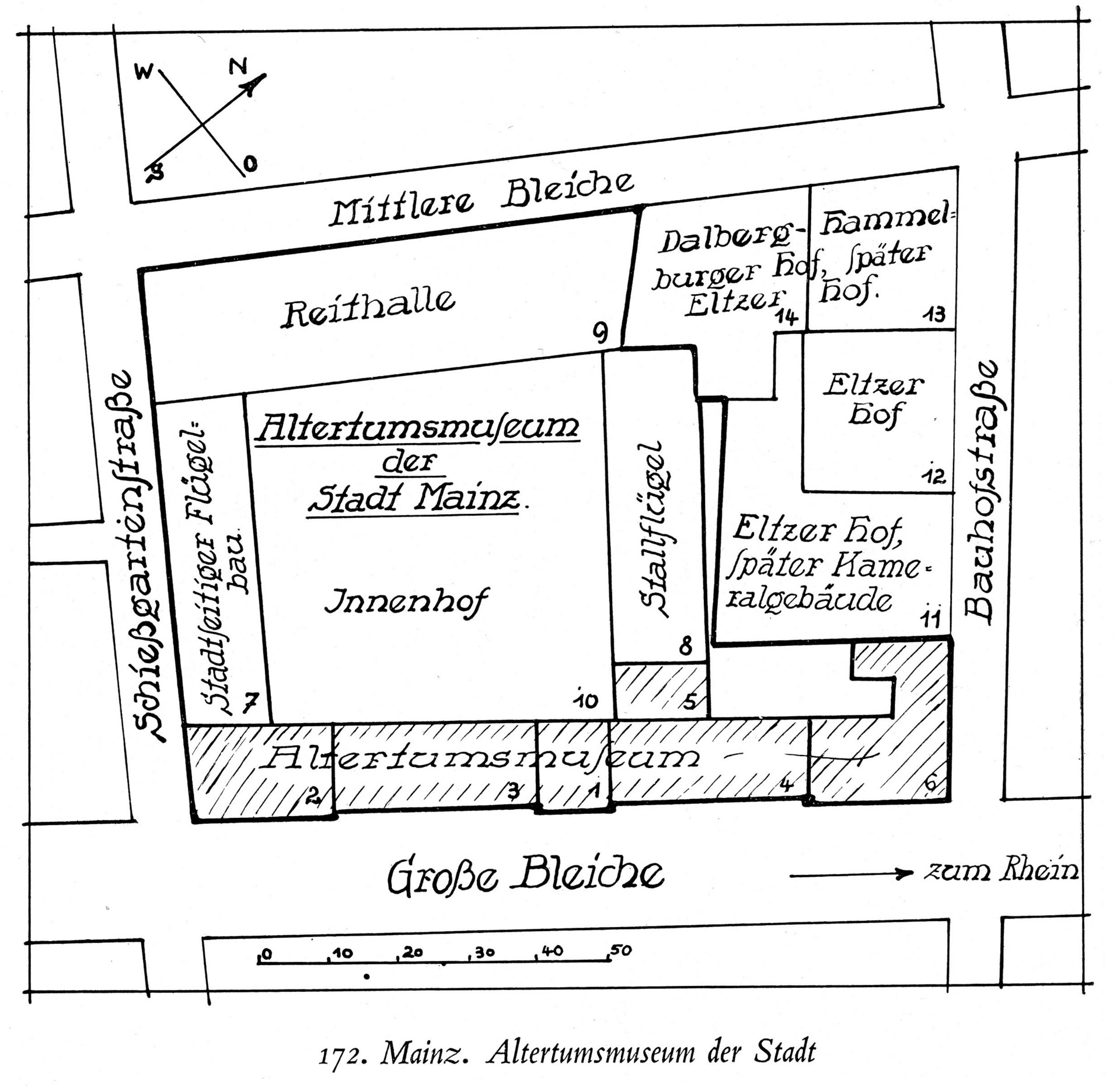 Plan des Altertumsmuseum Mainz 1937