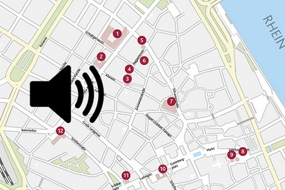 Karte Mainz Innenstadt mit verschiedenen Stationen markiert